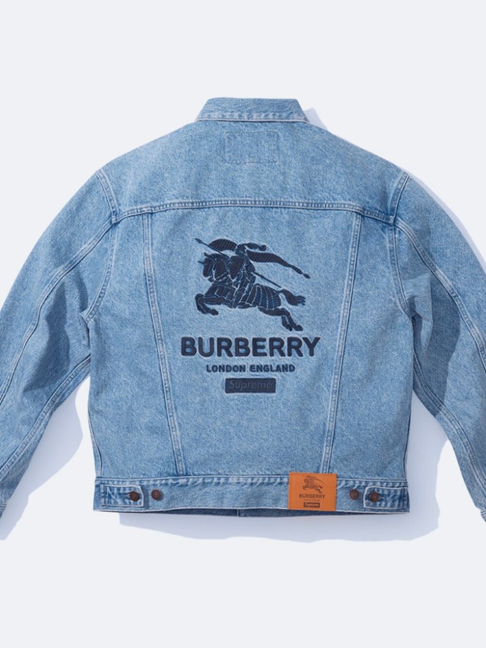 Supreme Burberry Denim Jacket L SS22